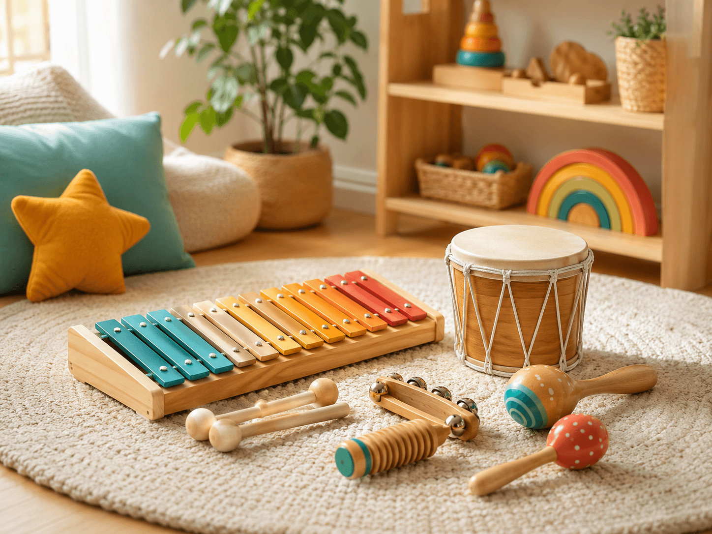 Ahşap çocuk enstrümanlarıyla müzik ve ritim atölyesi