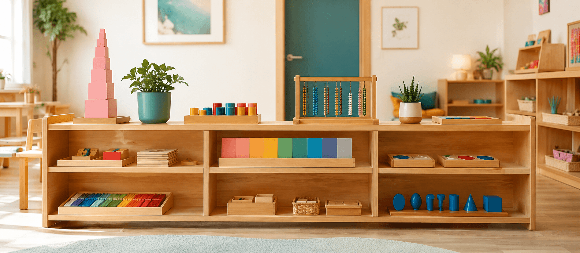 Montessori materyal rafı